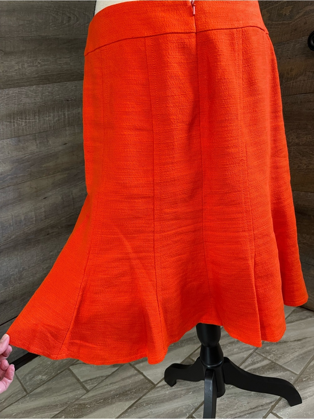 Etcetera Bright Orange A-Line Flare Skirt